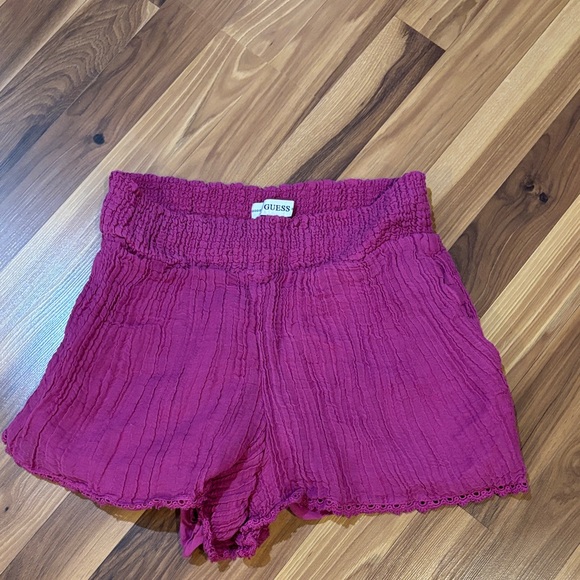 GUESS Women's Fuchsia High Waist Shorts - Picture 1 of 4